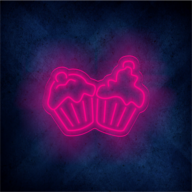 Double Cupcake Neon Sign