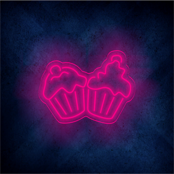 Double Cupcake Neon Sign