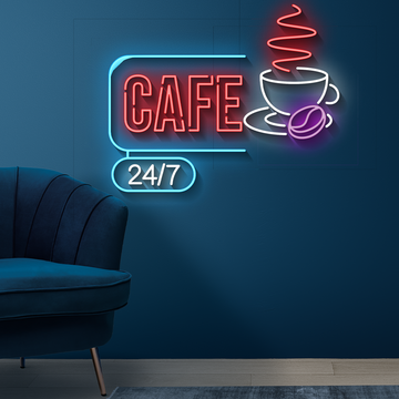 Cafe 247 Neon Sign