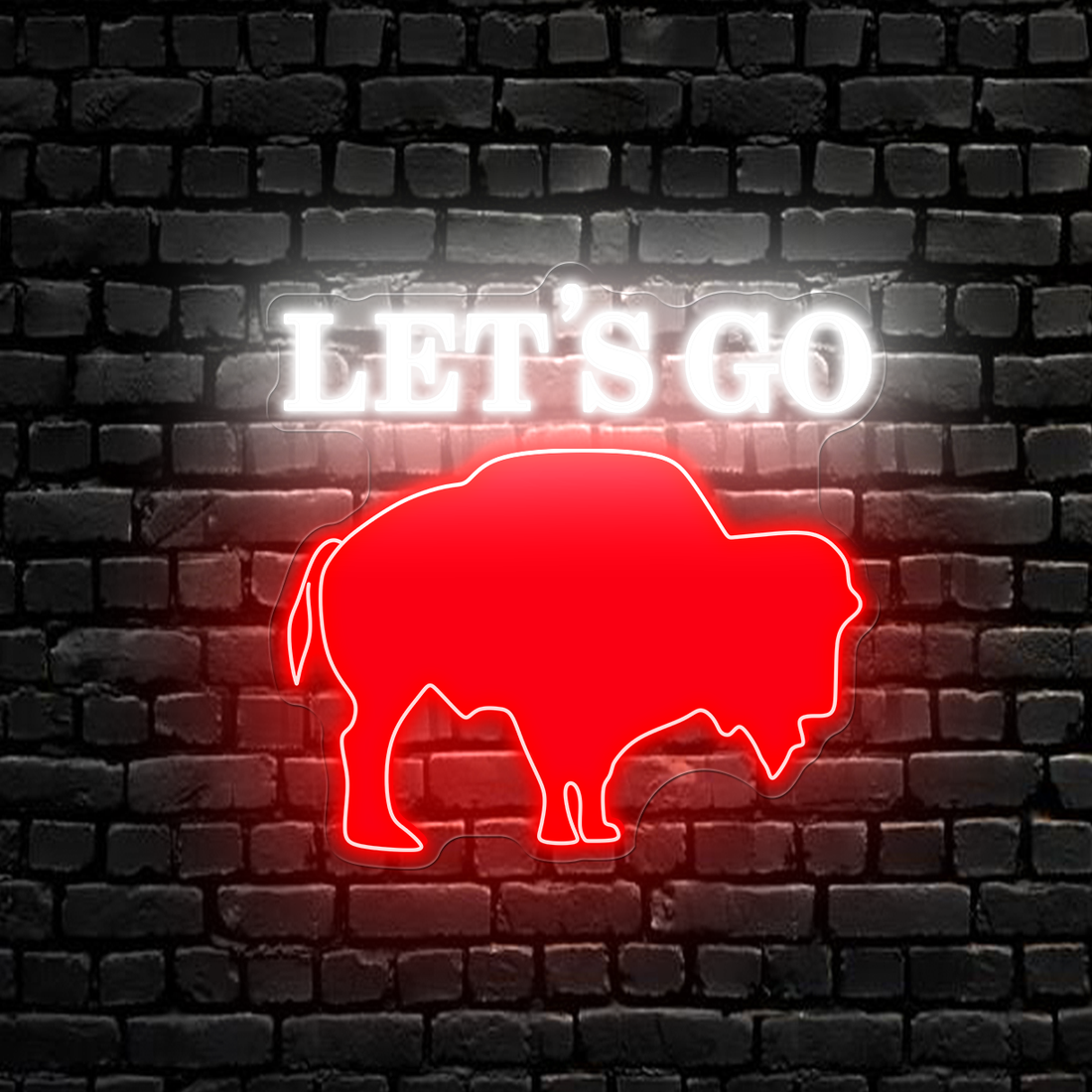 Red Buffalo LED Neon Sign